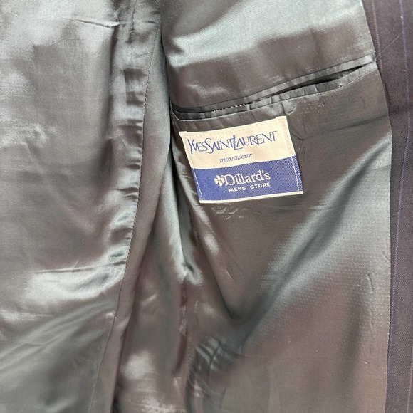 Yves Saint Laurent Blazer Jacket Lapel Collar Buttoned Long Sleeve Black 42R - Picture 4 of 10